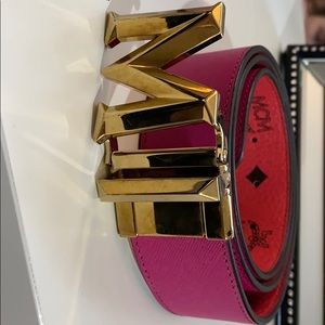 Pink revisable MCM belt